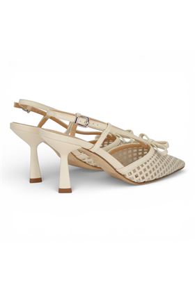 Slingback Nicole Bonnet in pelle colore panna. NICOL BONNET | 3054-PANNA